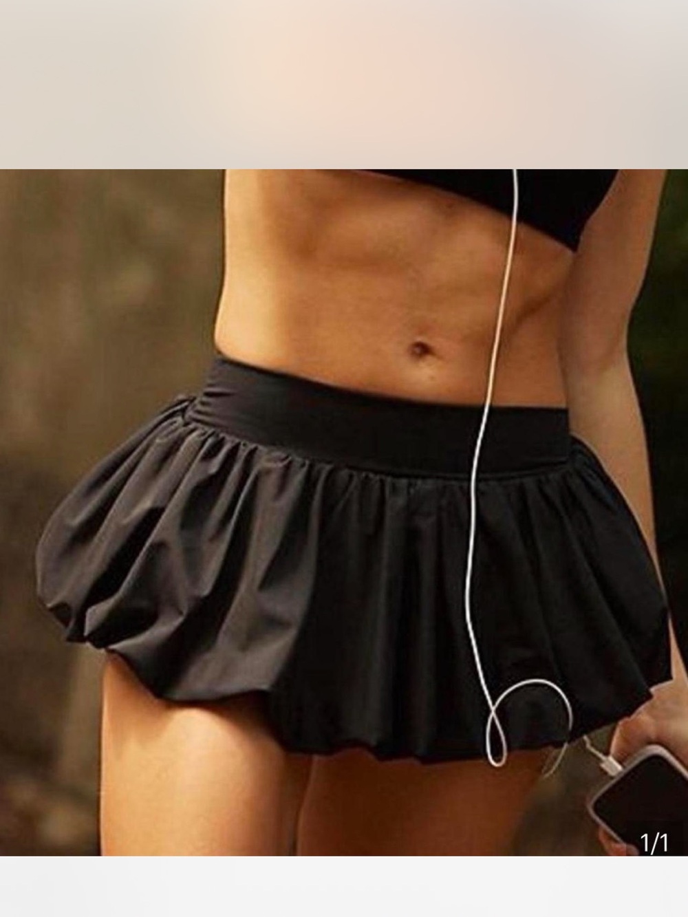 Free People Movement Dance All Day Bubble Skort Black nwt large